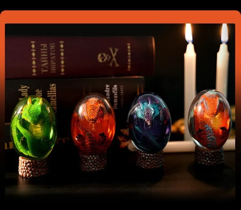 

Hot Sale Creative Vintage European Lava Dragon Egg Resin Ornament Dino Amber Crystal Desk Decor Birthday Gift for Kids Adults