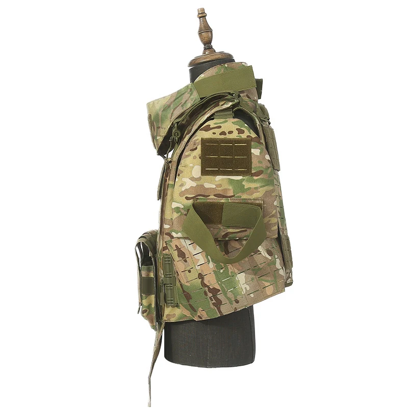 Laser cutting full defense tactical vest CP color field protection quadruple bag vest 1000D Oxford cloth training suit view 3