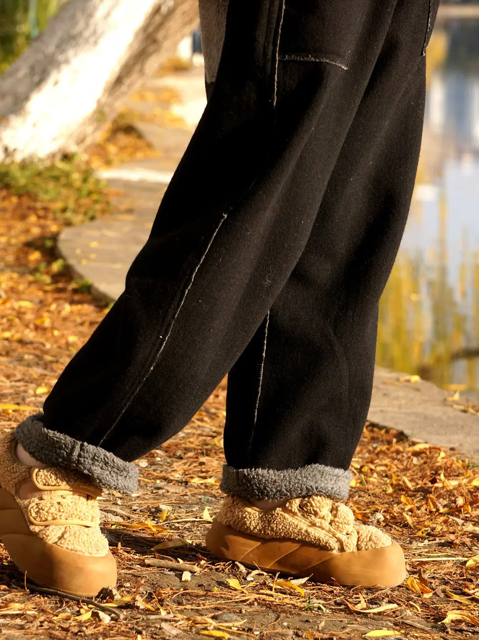 

Warm Soft ey Velvet Knitted Harlan Pants Women's Slim Fit Casual Trousers Original Design Faionable ket Detail l...