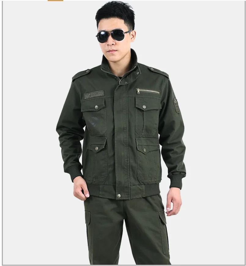 

Spring and Autumn Cotton Wear resistant Work Clothes Set for Men, Thickened Labor Protection Clothing