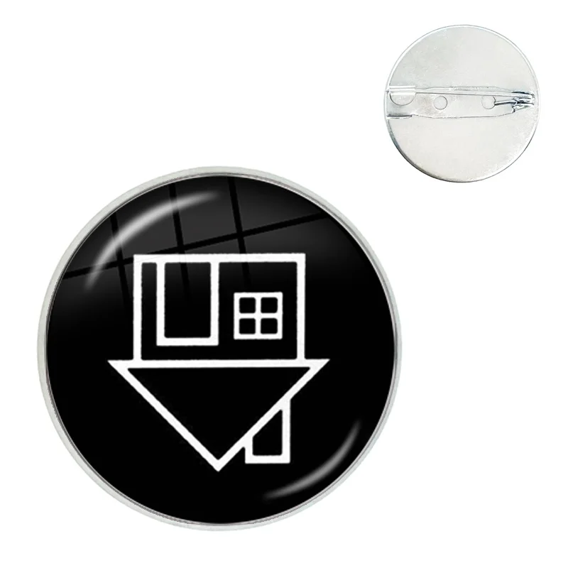 N-Neighbourhood I Love You Pin Funny Glass Dome Brooches Shirt Lapel Bag Pretty Derby Badge Cartoon Pins