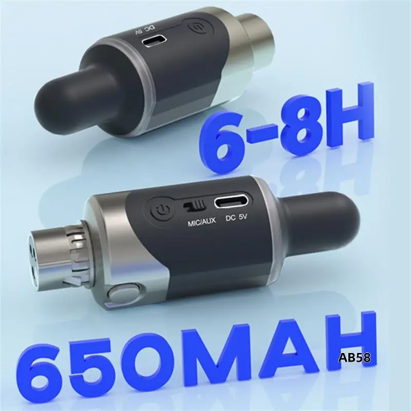 

2X New UHF Wireless Mic Adapter XLR Transmitter & Receiver Converter Wireless Mic Rechargeable For Live Interview/Studio