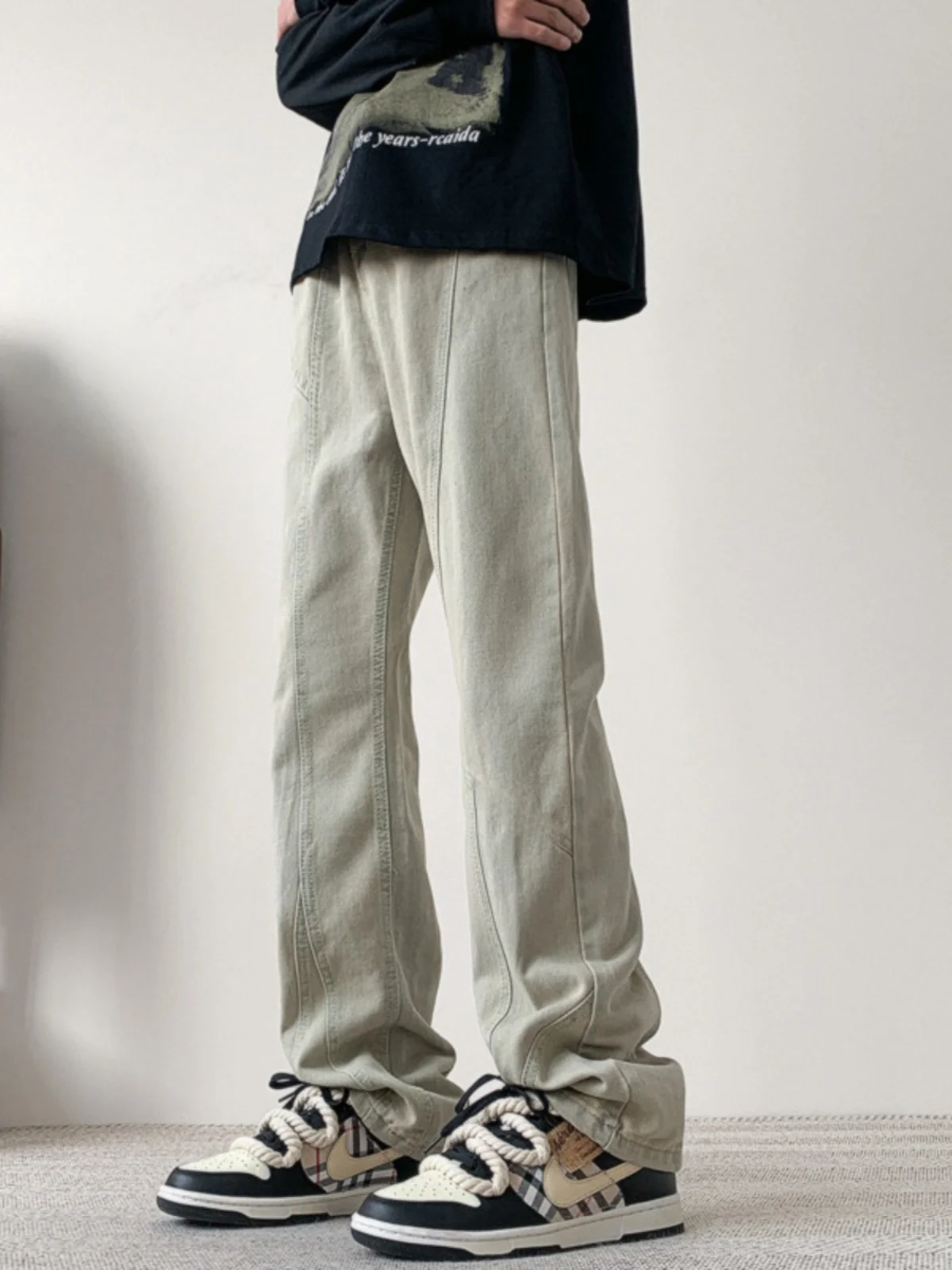 

Мягкие мужские узкие прямые джинсы желтого глиняного цвета CleanFit High Street, брюки-клеш в стиле ретро, джинсы из смеси хлопка и полиэстера