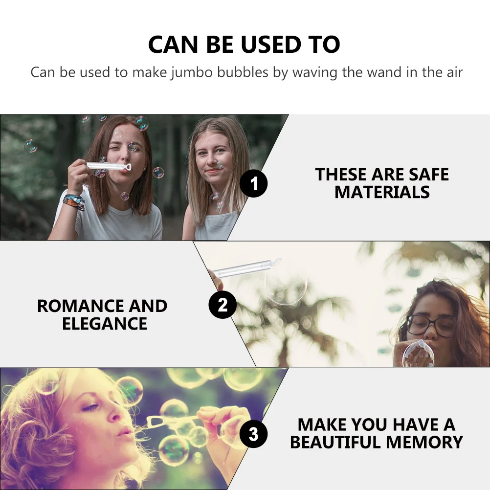 50 قطعة فقاعة المياه زجاجات فارغة جامبو فقاعة عصا مجموعة الاطفال حفل زفاف الاحتفال الأنشطة في الهواء الطلق لوازم