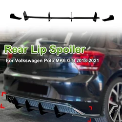 For Volkswagen Polo MK6 GTI 2018-2021 Rear Lip Spoiler Rear Blade Lower Lip Splitter Diffuser Car Body Kit Modification