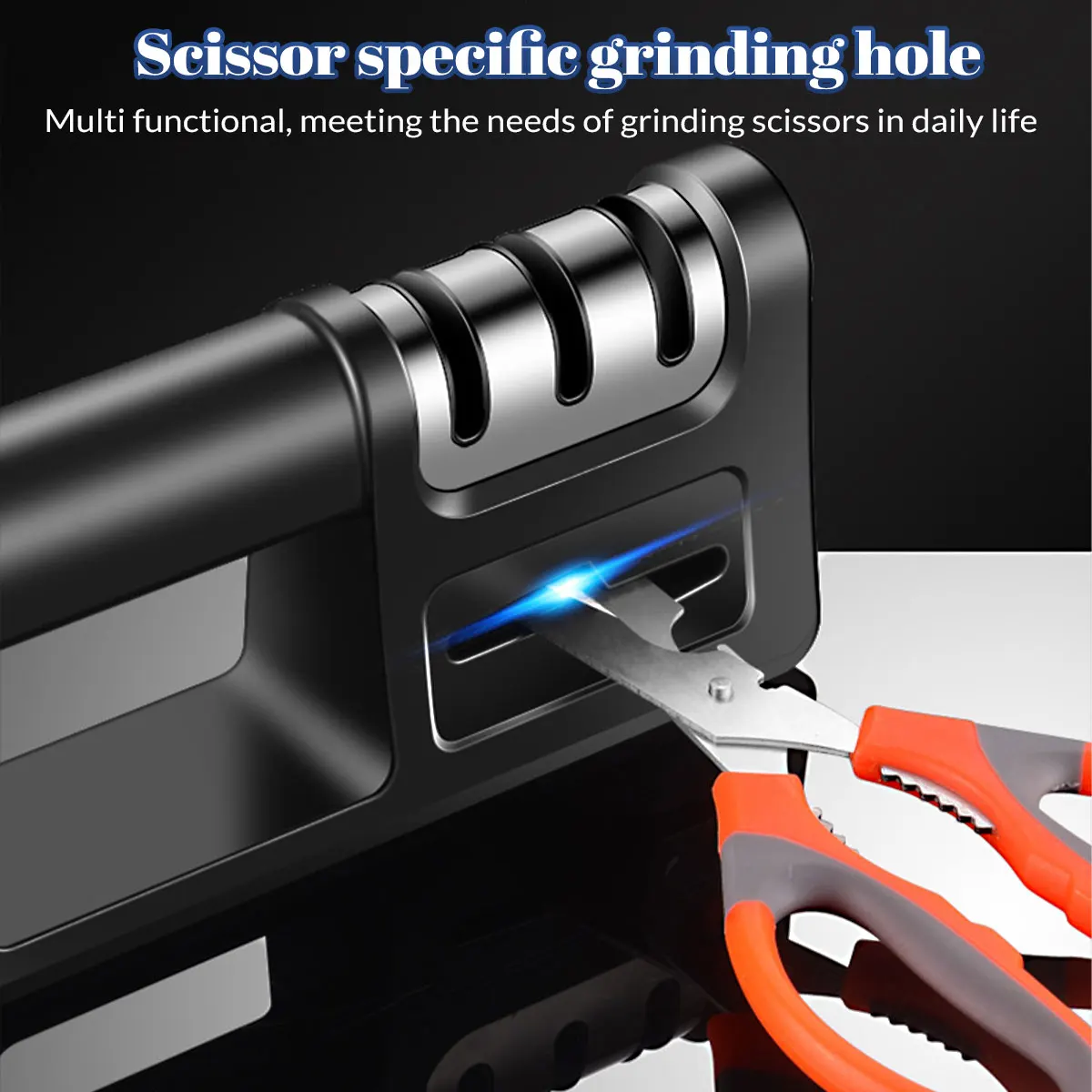 

4 in1 Professional Knife Sharpener Stainless Steel Sharpening Rod Household Multi-Functional Hand-Held Sharpening Tool