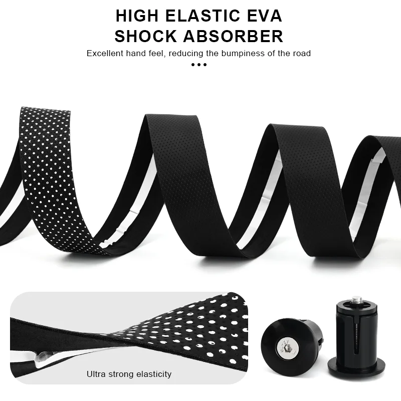 RIDERACE Bicycle Handlebar Tapes For Road Bike Handle Bar Dot Gradient Anti-slip Elastic PU EVA Soft Breathable Cycling Straps