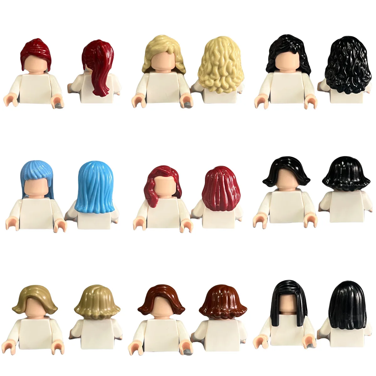 

Girls' Hair-Themed Small Building Blocks, MOC Parts, DIY Components, Assembled Toy Building Blocks Accessories