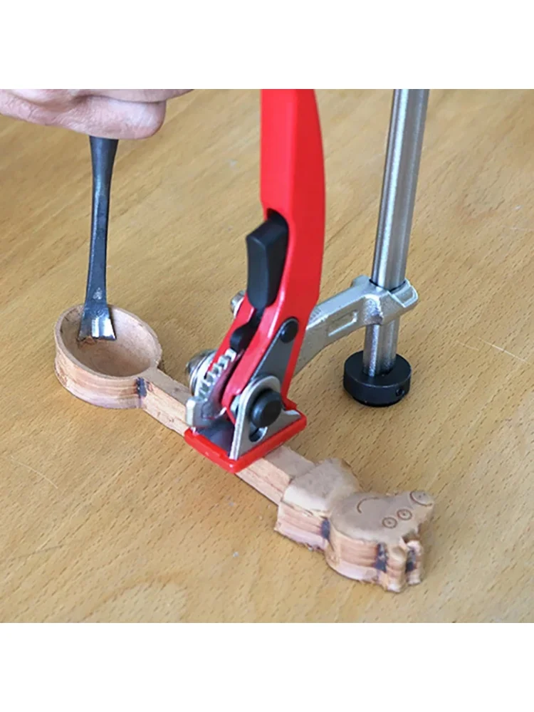 1pc Woodworking Desktop Quick Acting Hold Down Clamp Desktop Clip Fast Fixed Clip For Woodworking Benches 19/20MM Hole Tool Ratc