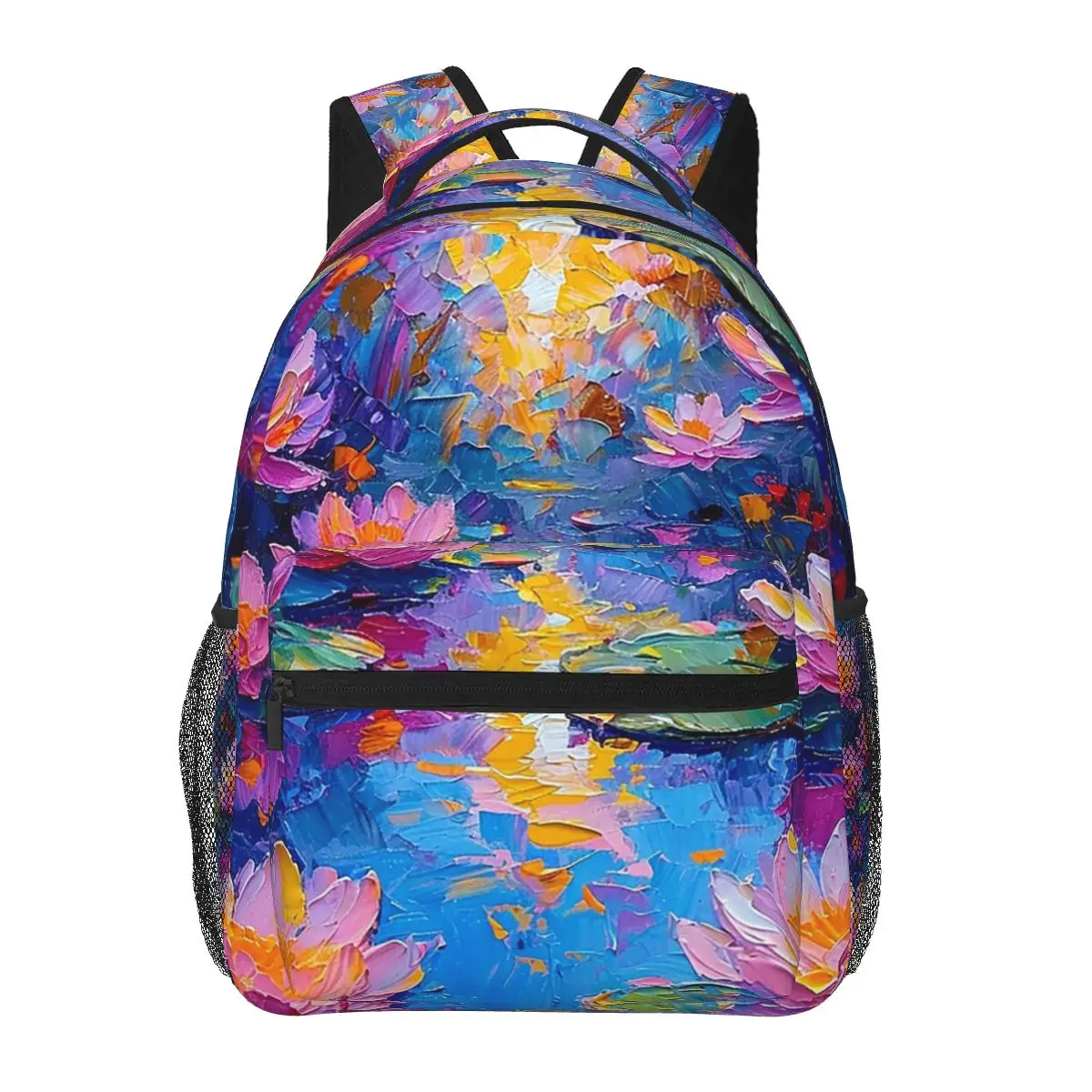 

Water Lilies Backpack Hot Sale Daypack Large Capacity Children BookBag School Bag Shoulder Bags for Men Women