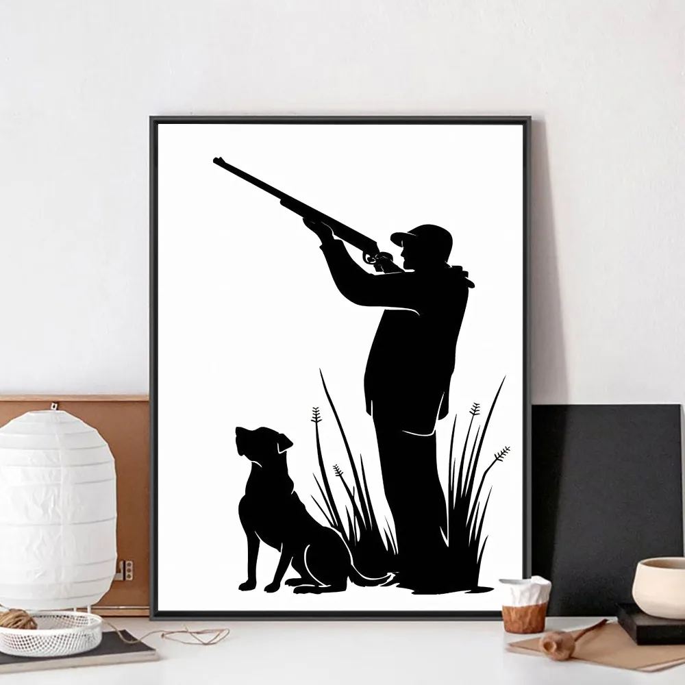 Hunter Dog Hunting Poster Posters Kraft Paper Vintage Poster Wall Art Painting Study Aesthetic Art Small Size Wall Stickers