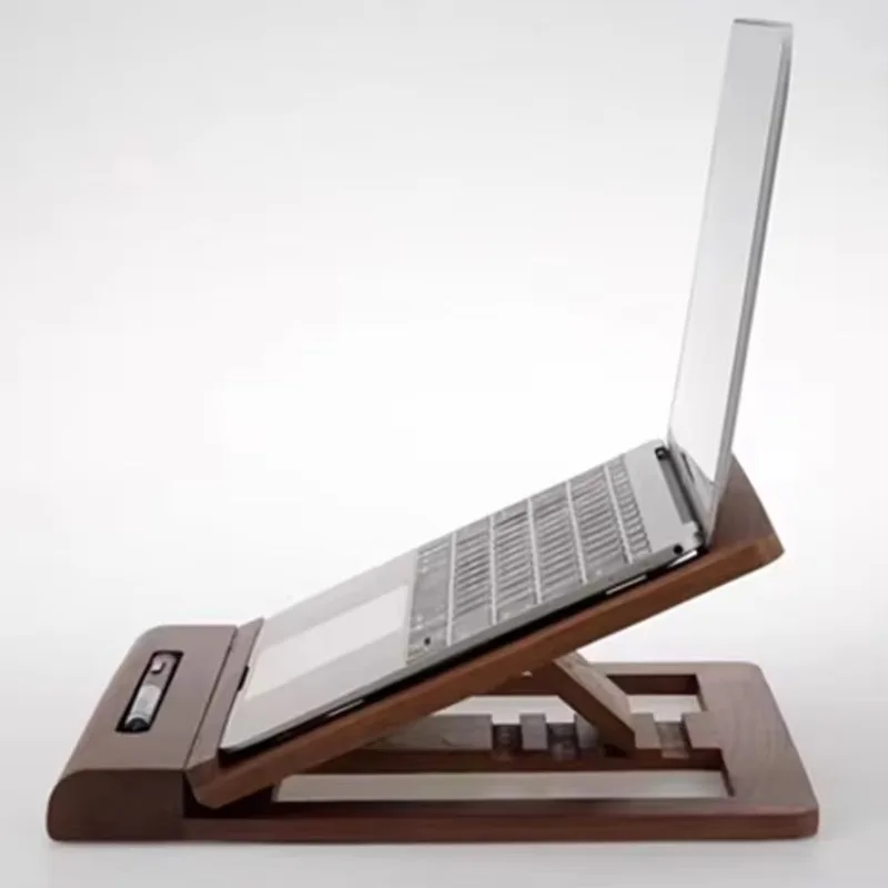 Foldable Wooden Desktop Laptop Stand Portable Mini Cooling Riser for Home Office Use Tablet Holder