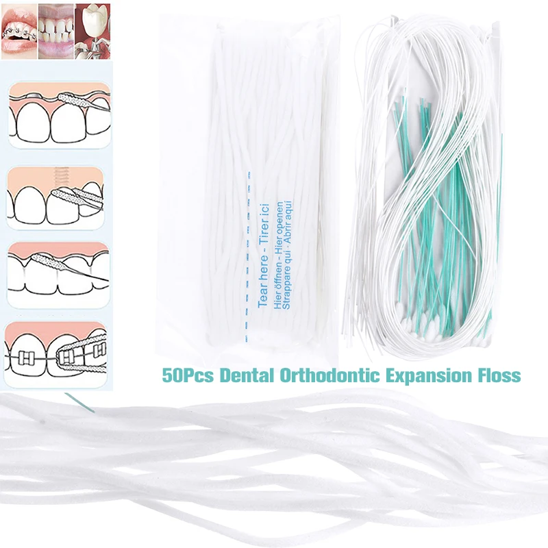 New·50pcs Toothpick Tool Floss Threaders Tooth Floss Holders Between  Braces Bridge Hilo Dental Oral Clean