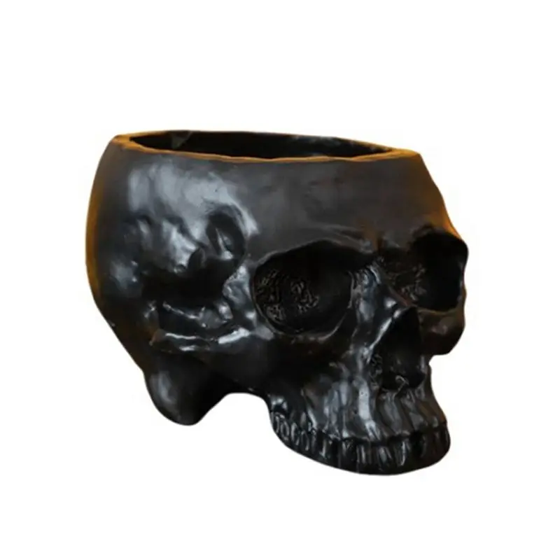Resin Human Skull Model Flowerpot Workmanship Skull Planter Pot Attractive Multifunctional For Home-A50M