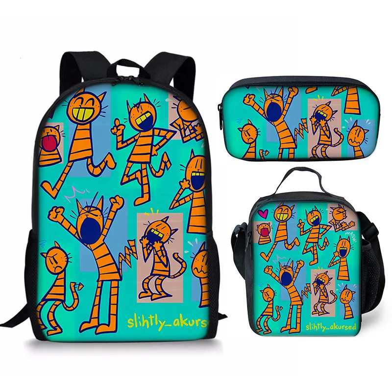 Classic Popular Funny New Dog Man 3D Print 3pcs/Set pupil School Bags Laptop Daypack Backpack Crossbody Lunch bag Pencil Case