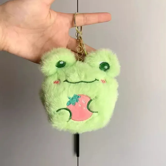 new Plush Toy Frog Wallet Keychain Pendant Cute Doll Bluetooth Earphone Cover soft fashione Exquisite decorate birthday gift