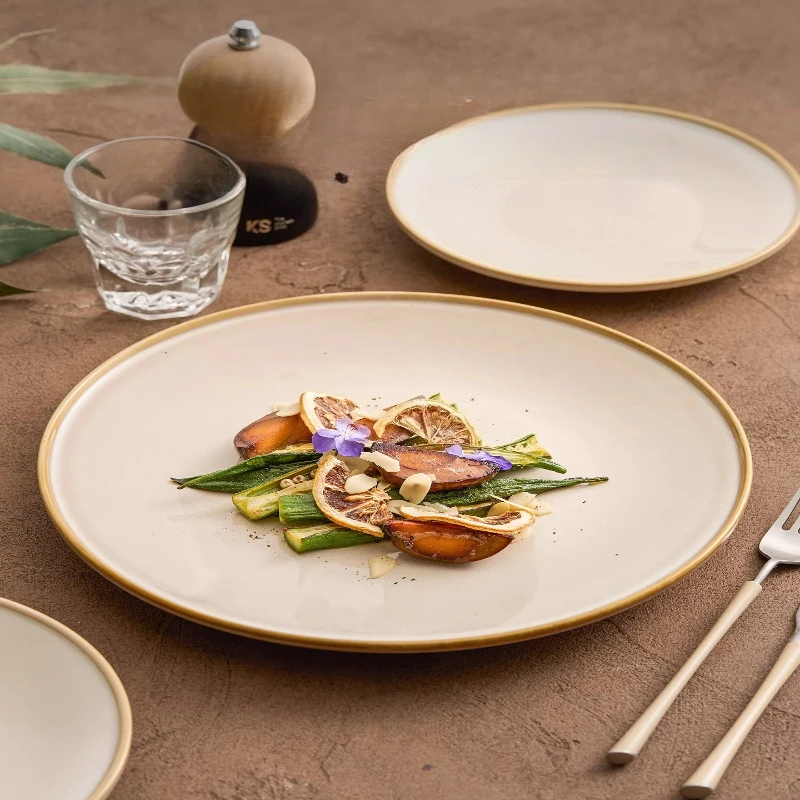 Vintage Sushi Plate Porcelain Steak Plate Salad Bowl Dessert Plate Pasta Dish Serving Plates Restaurant Kiln Changes Tableware