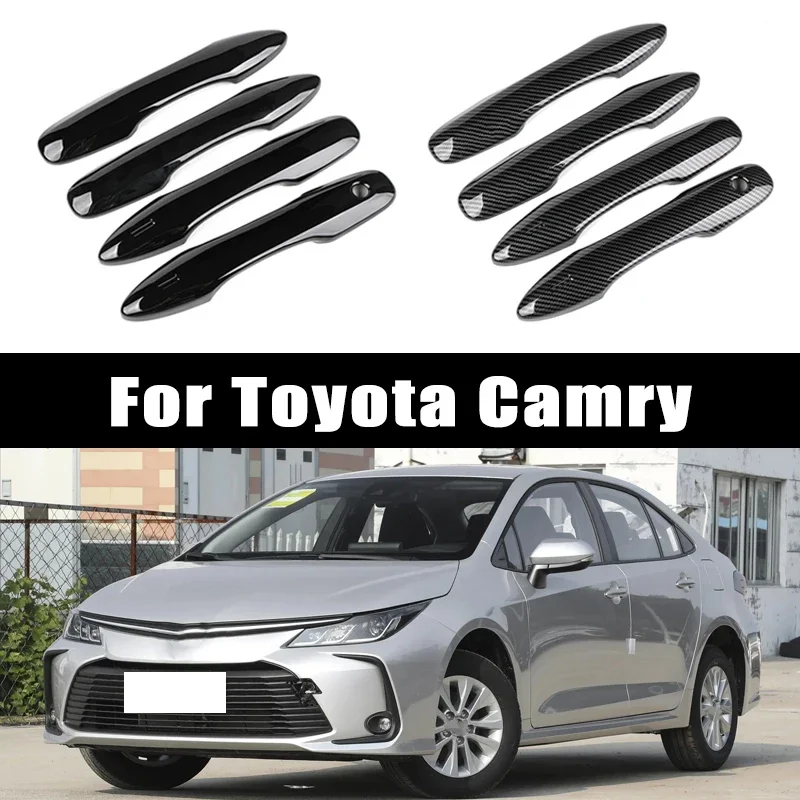 

Carbon Fiber Chrome Car Door Handle Cover Scratch Protective Accessories for Toyota Camry 2018-2025 2019 2020 2021 2022 2023