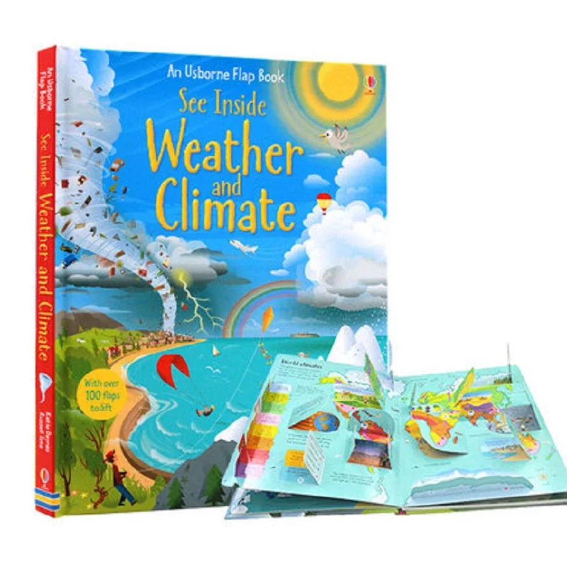 See Inside Weather And Climate English 3D Flap Picture Book Baby Early Educational Kids Reading Story Books Over 100 Flaps