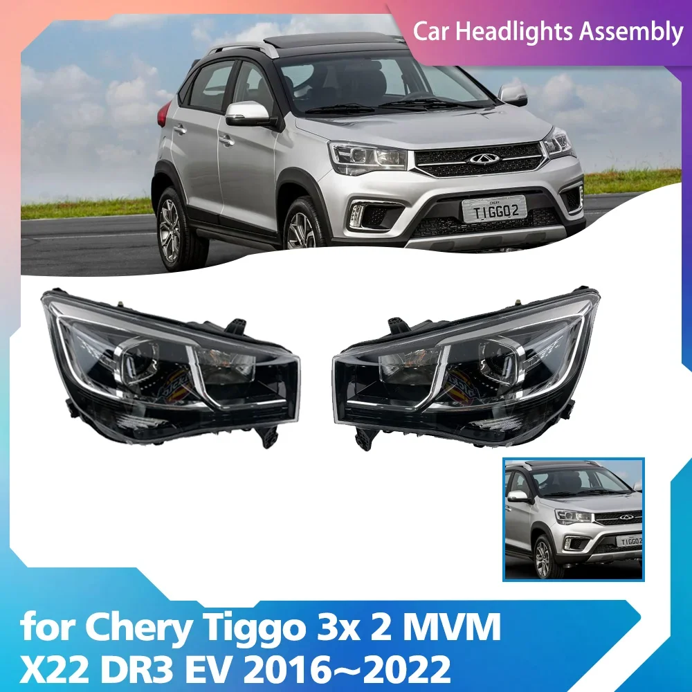 

Car Headlights Assembly for Chery Tiggo 3x 2 MVM X22 DR3 EV 2016~2022 2017 Fog Lights Map Halogen Corner Lamps LED Accessories