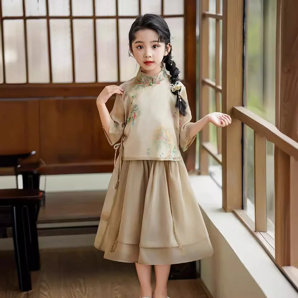 

Family Clothes Chinese Lady Hanfu New Year Clothing Kids Tangsuit Children Party Outfits Qipao Wedding Dress Girls Birthday Gift