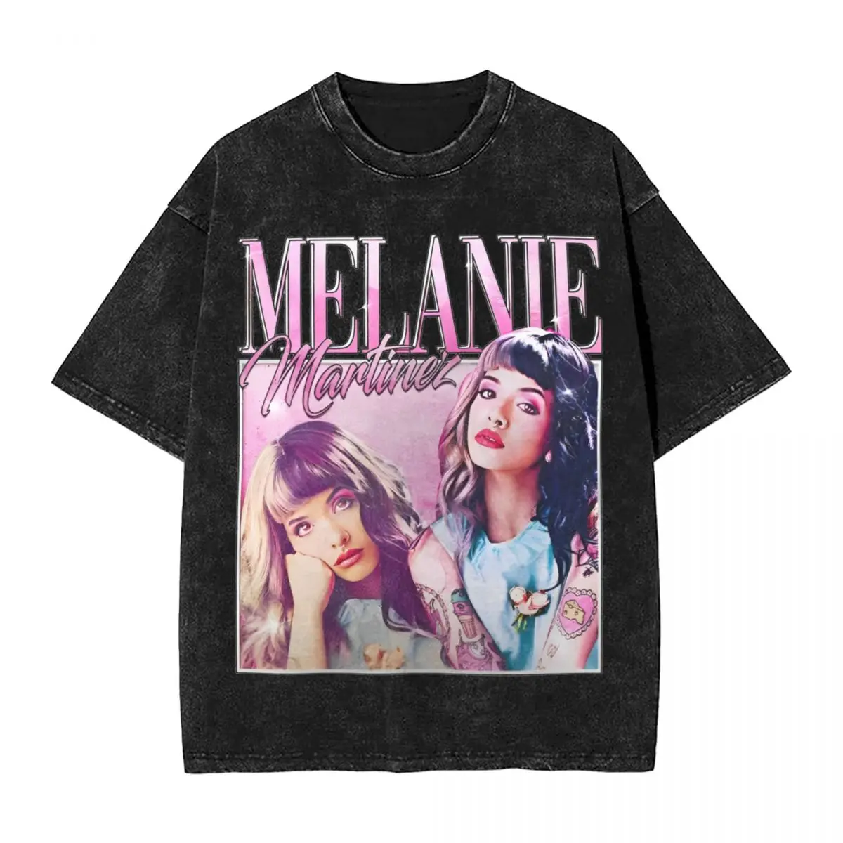 Washed T Shirts Melanie Martinez American Singer T-Shirts High Street Portals Tour Music Streetwear Summer  Tees for Men Women