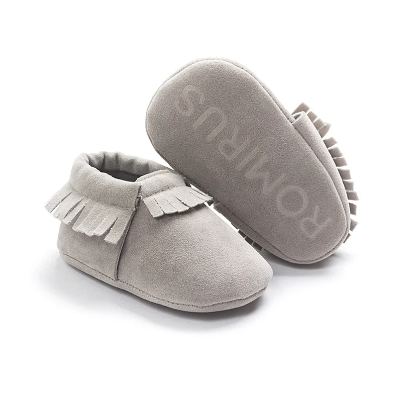 Scarpe da bambino neonato ragazzo ragazza primo camminatore Suedu cotone Sofe Sole principessa frangia bambino culla scarpe mocassini Casual