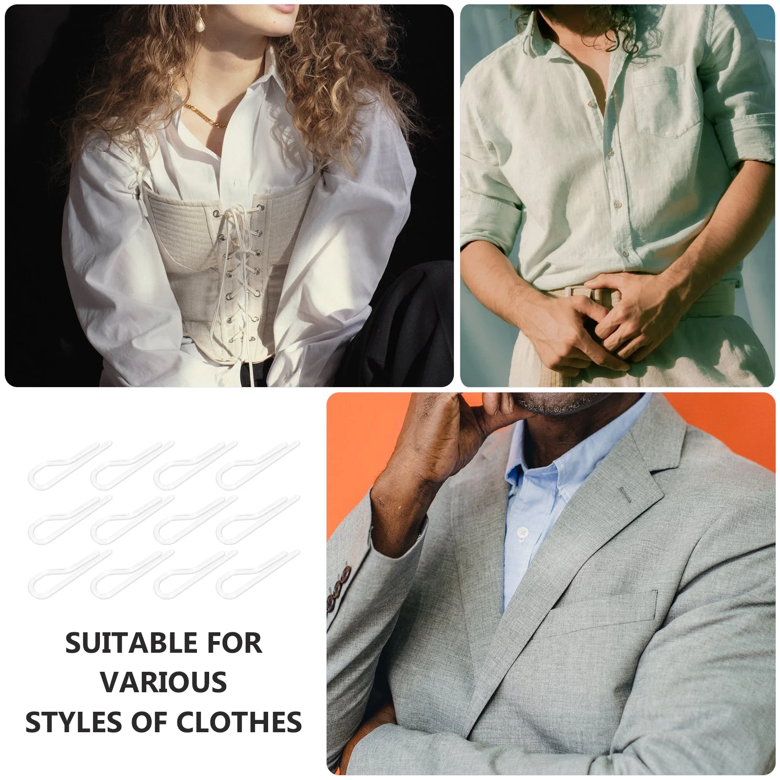 

200pcs Shirt Clamps Transparent Plastic Garment Clips For Clothes Fixing Skid Proof Pants Sock Clamps Home Storage Organizer