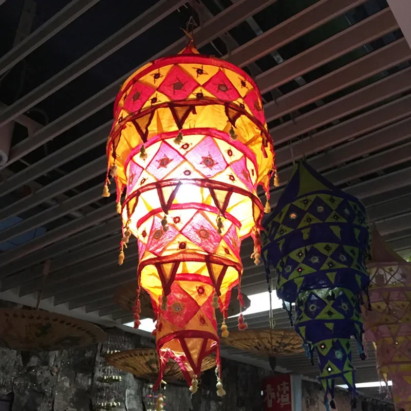 Nepalese fabric lantern ethnic style four-story Tibetan bar
