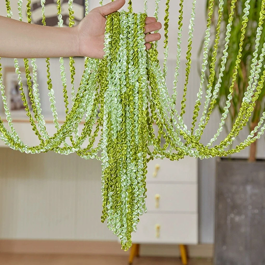 Metal Chain Door Curtains Fly Screen Beaded Door Curtain For Rustic Room Decor Handmade Bamboo greener