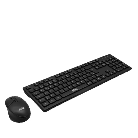 Kit De Teclado E Mouse Sem Fio Preto Silencioso Com Conexão 2.4G E Mouse Óptico De 1600 DPI Para Computador E Notebook