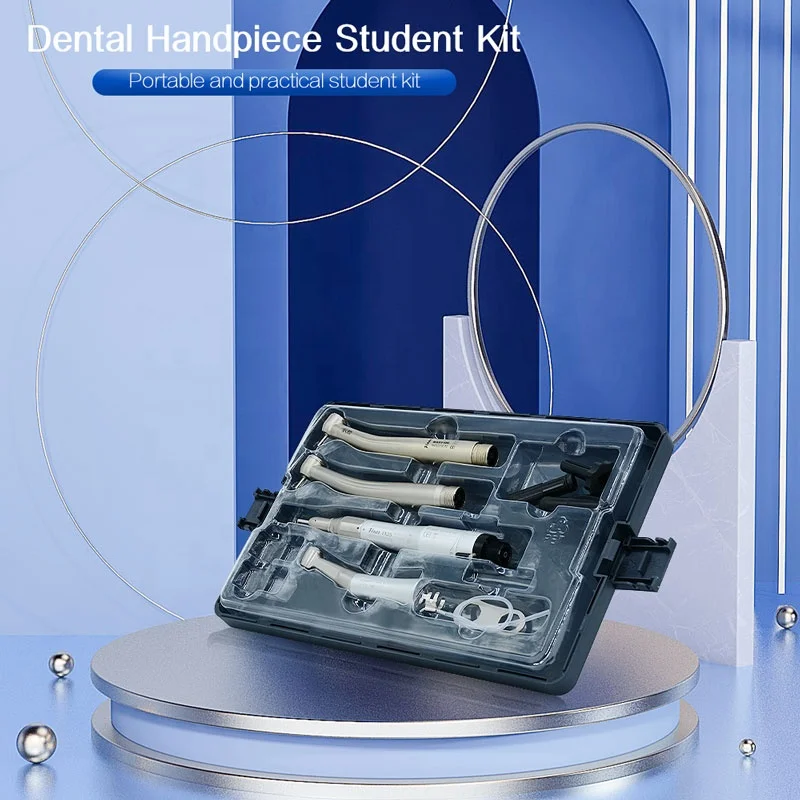 FINER 2 hole den tal student kit den tal handpiece set with fiber optic high speed and low speed handpiece