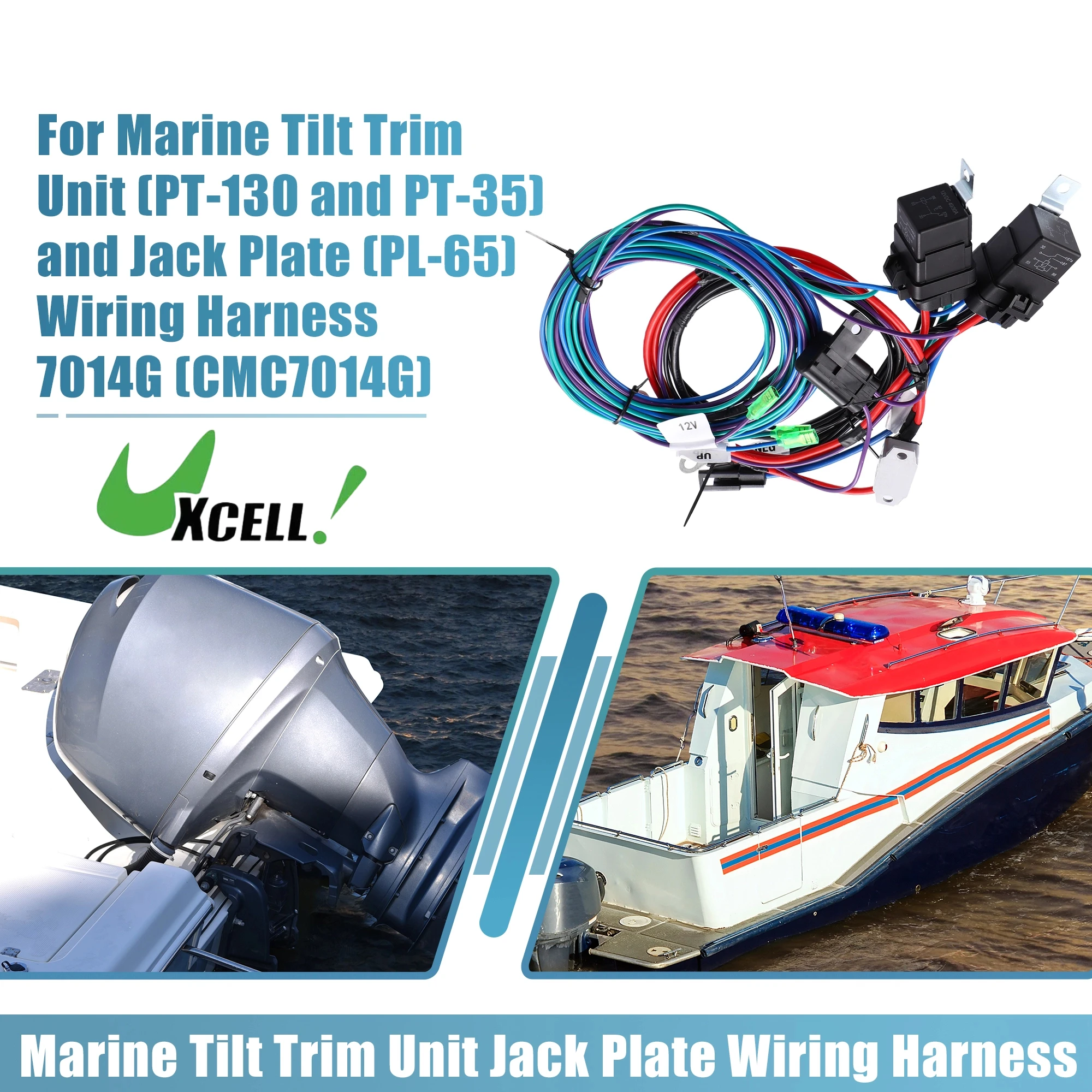 

Uxcell Marine Trim Tilt Unit Jack Plate Board Wire Harness for 7014G PT-130 PT-35 PL-65 with Relay Reset Circuit Breaker Wiring