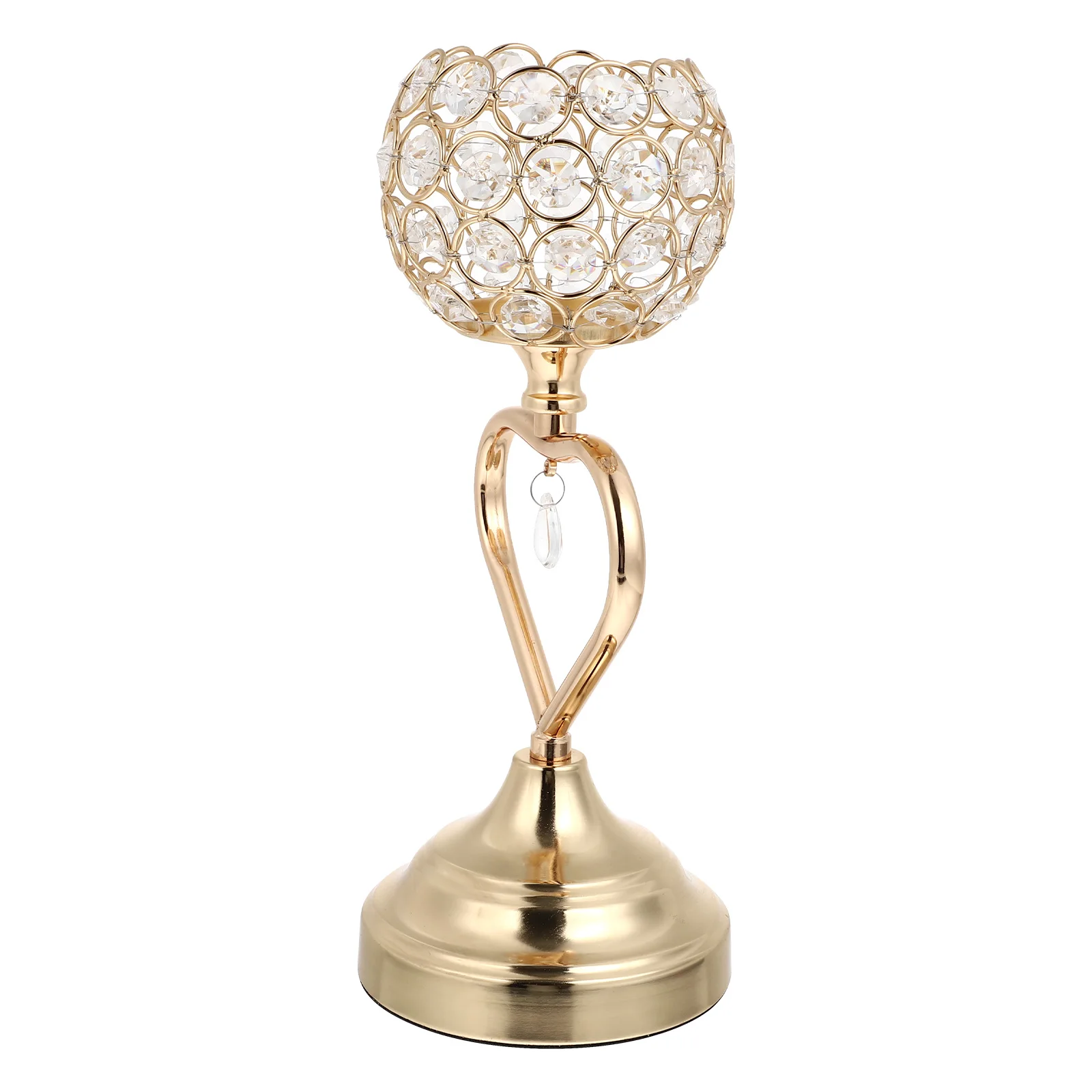 

Stylish Metal Holder Vintage Crystal Candlestick Decorative Table Stand Home Office Party Wedding Banquet Romantic