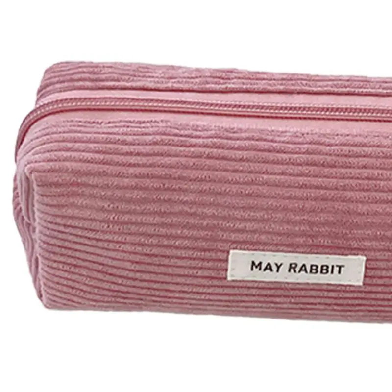 Trendy Pencil Pouch Stationery Pen Storage Case Multifunctional Large Capacity Pencil Pouch Corduroy Makeup Pouch Bag Cosmetic