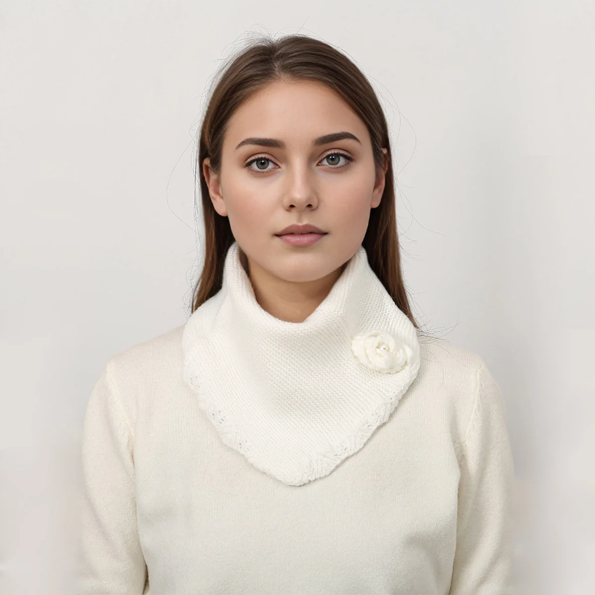 女性用ぬいぐるみリングスカーフ、ニットフルフェイスマスク、snoood、ネックスカーフ、厚手のカシミアスカーフ、allmatchマフラーニ、暖かい冬