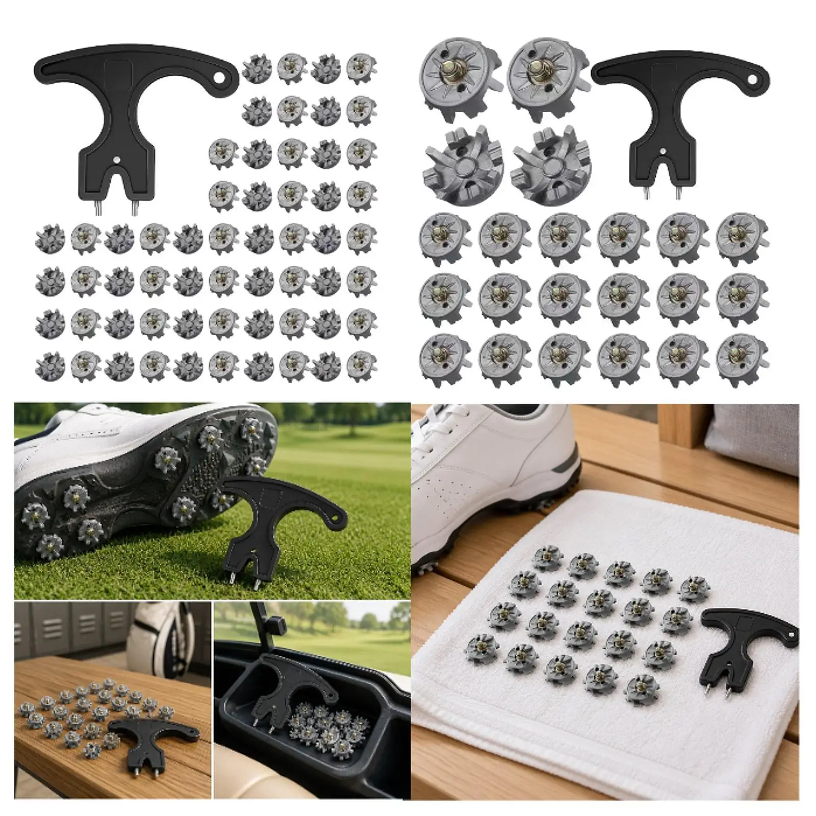 

Portable Golf Shoe Spikes Kit Rubber Anti Slip Cleats Set Quick Installation Tool for Golf Practice Supplies