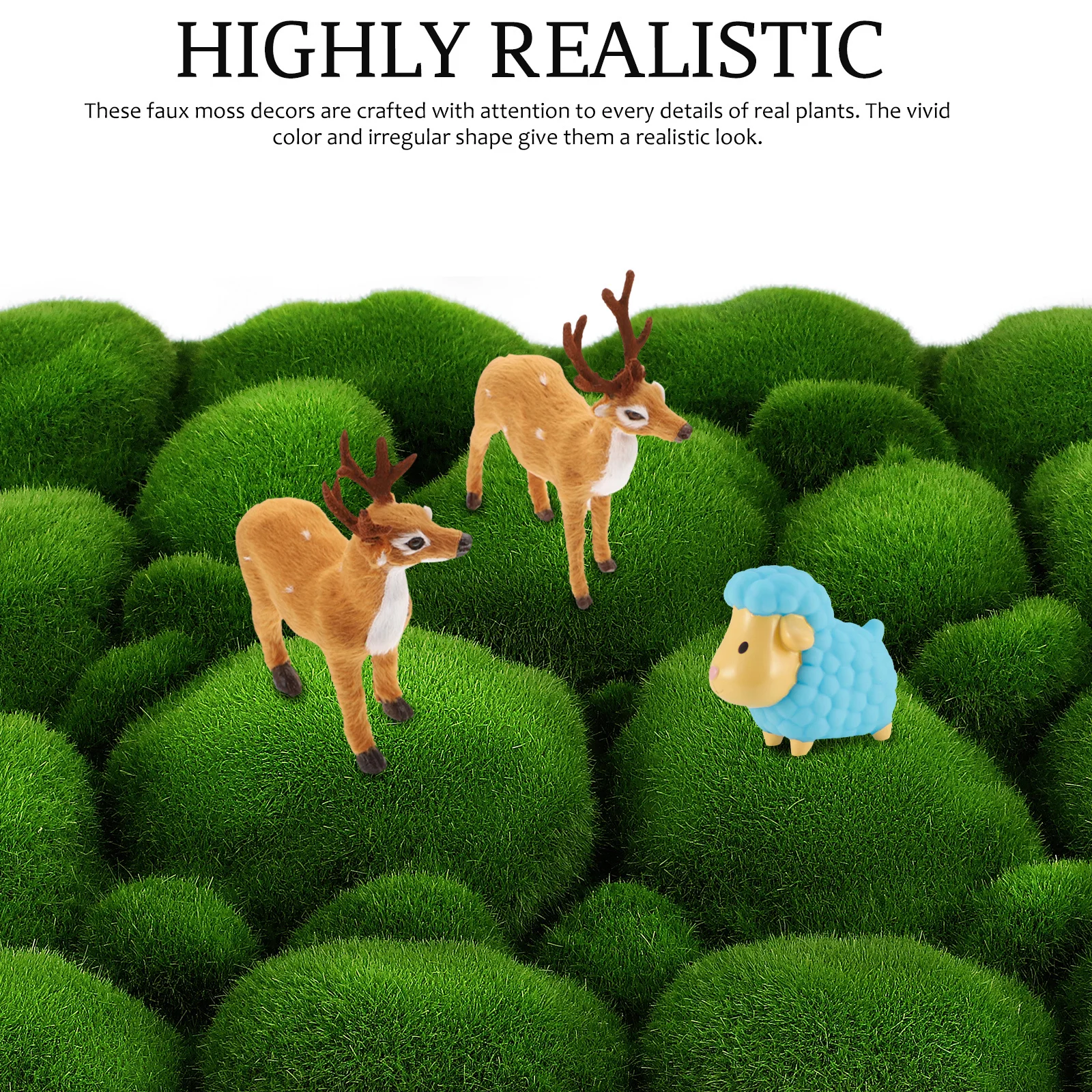 

2Pcs Artificial Moss Wall Panels Realistic Greenery Wall Decor Landscape Decoration Fake Moss Panel Backdrop for Home Office