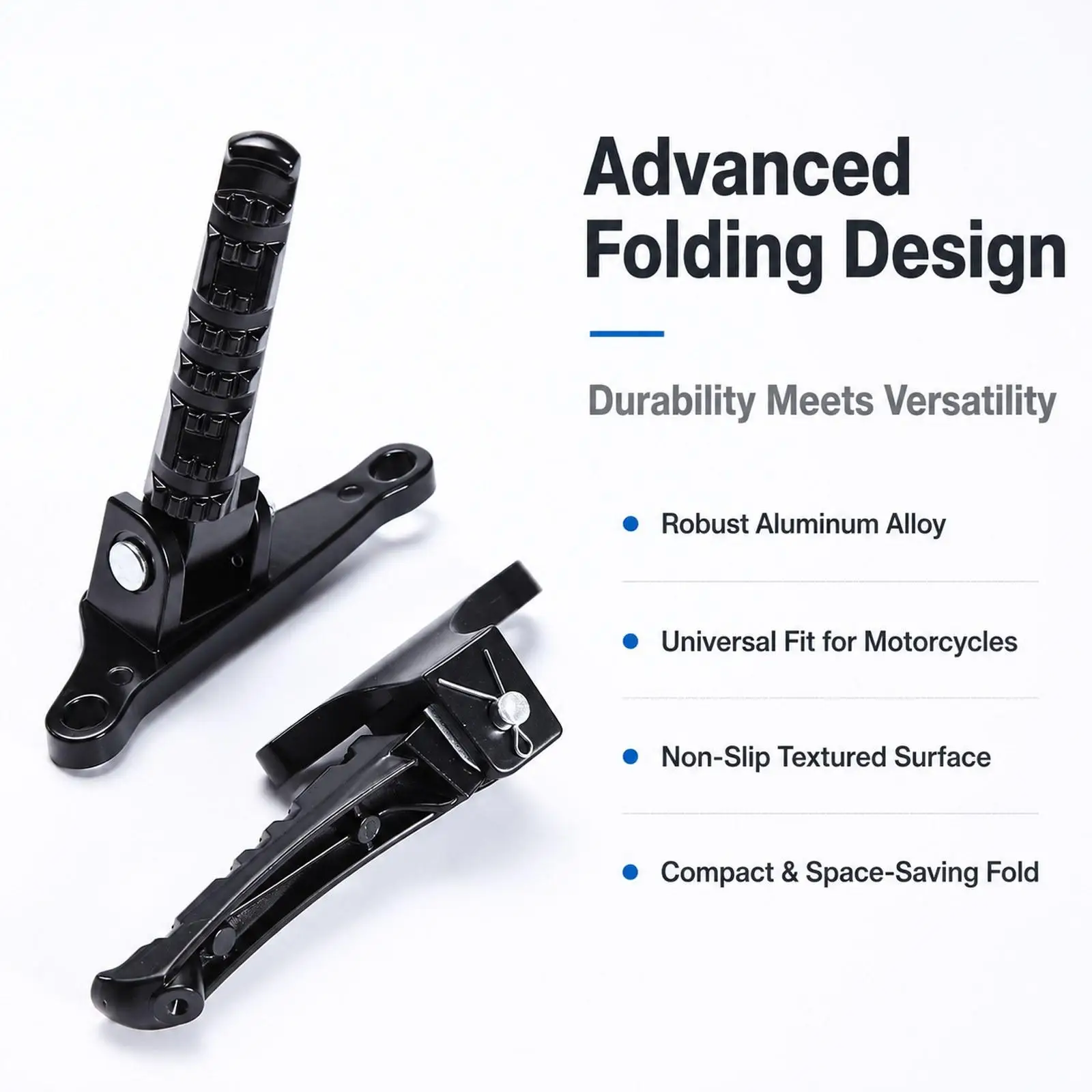 

Sturdy Aluminum Alloy Folding Motorcycle Footrest Pedals Universal Mount Foot Pegs Accessories for Motorbike and Electric Bike