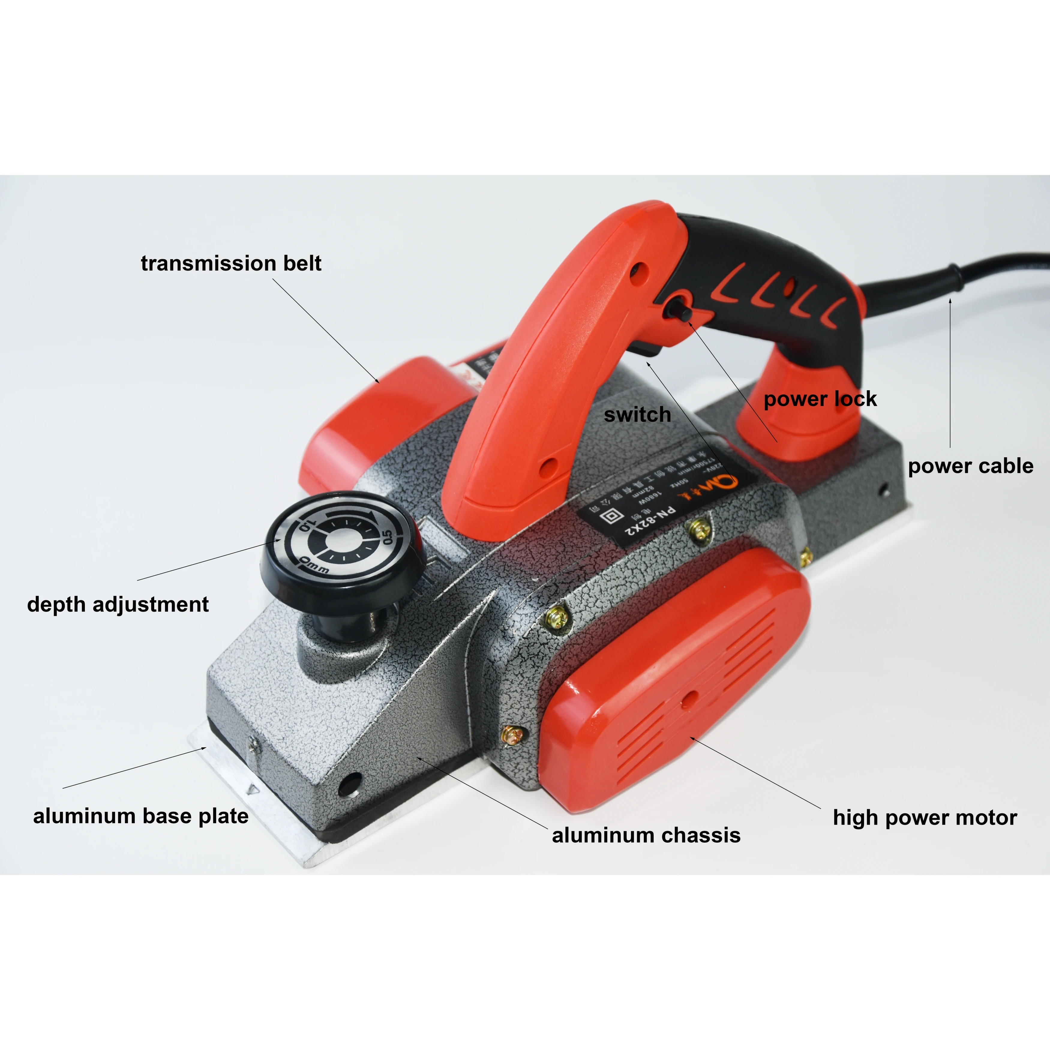 1680W High Power Electric Planer Cordless 17500RPM 5000mAh 2MM Adjustable Depth Multifunctional Wood Cutting Power Tool