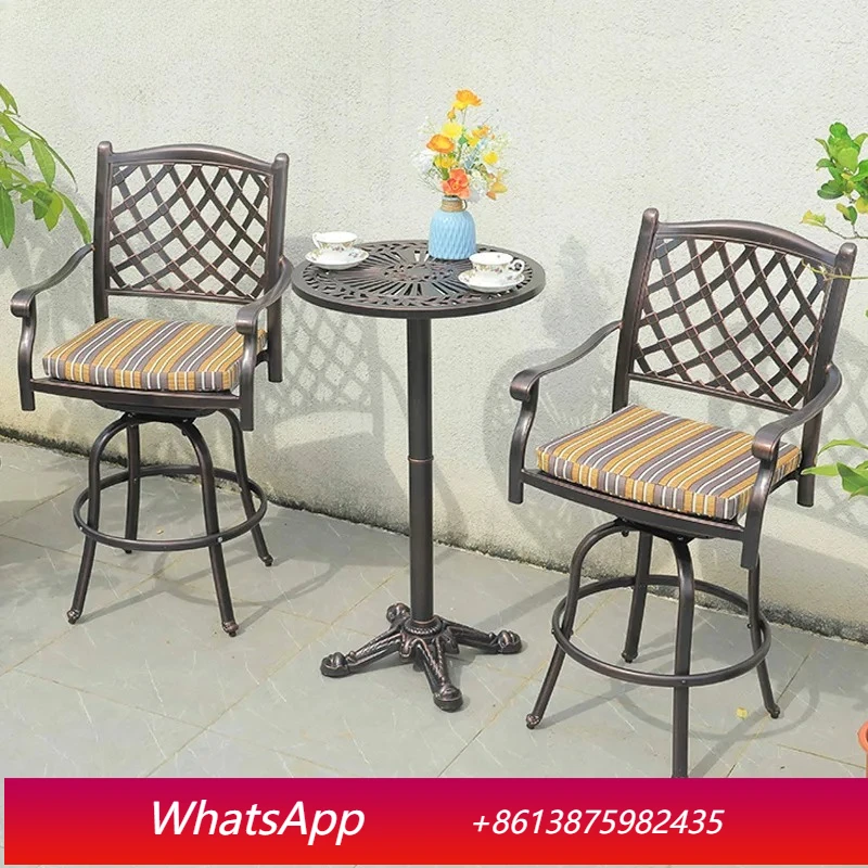

LTT outdoor cast aluminum tables and chairs courtyard garden balcony villa swivel chair