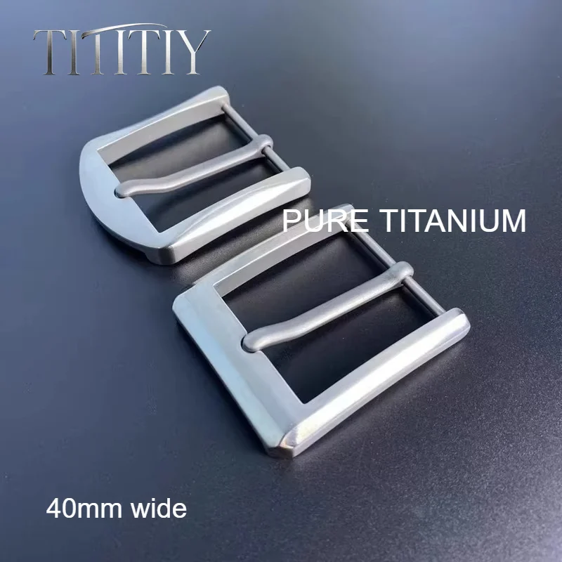1Pcs 40mm Pure Titanium D Ring Single Prong Pin Belt Buckle, Hypoallergenic Rustproof Screw Fixed Belt Accessory for Men