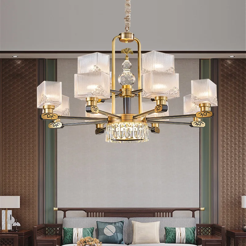 

All-copper new Chinese chandelier, living room light, modern simplicity