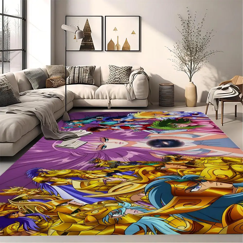 Knights of the Zodiac Cartoon Floor Mat Bathroom Mat Kids Bedroom Decoration Balcony Anti-Slip Doormat Living Room Welcome Rug