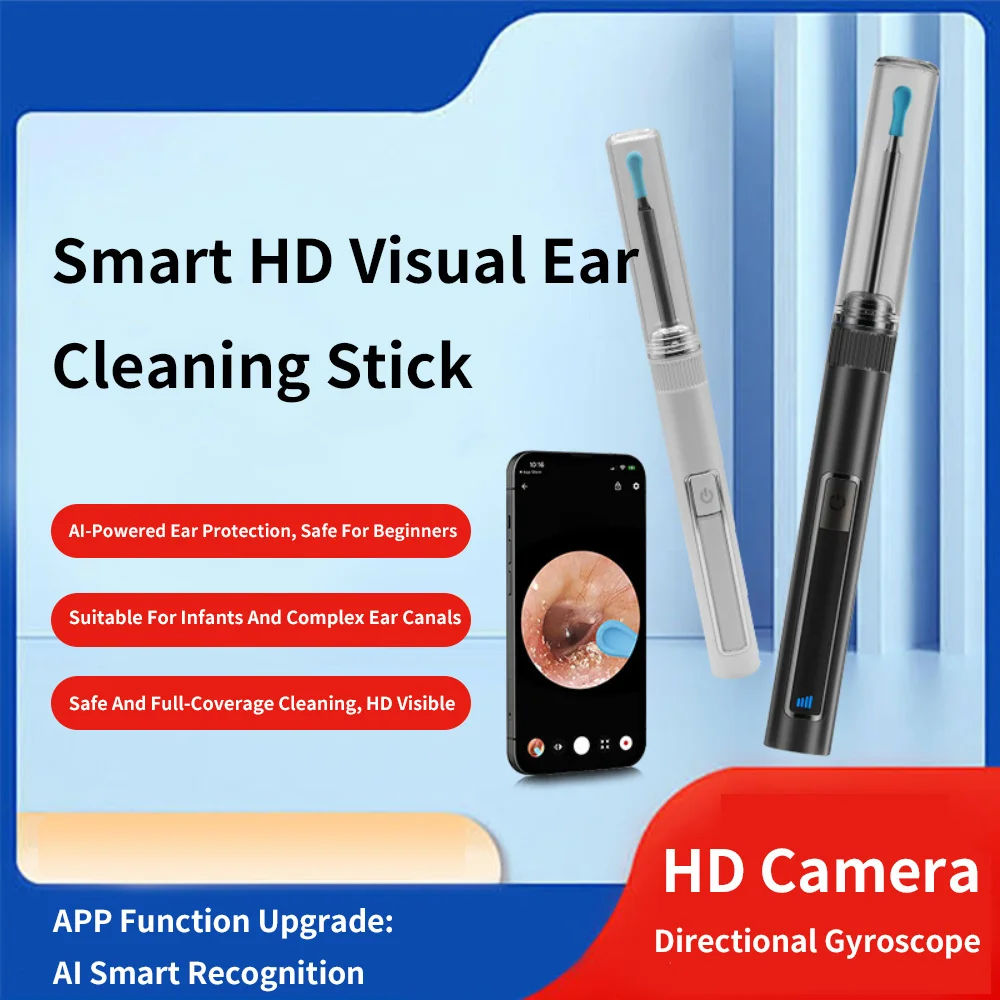 

Wireless Smart Visual Ear Cleaner Otoscope Ear Wax Removal Tool with Camera Ear Endoscope Ear Tools Health Care Kit ﻿