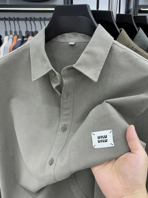 

High-End Men's Long Sve irt Casual Busin Sle Spring Autumn New Arrival Youthful Vitali Cotton Blend Jaet