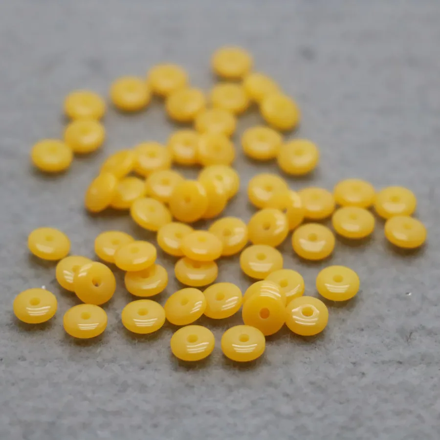 100PCS Yellow Beeswaxes Separate Beads Fittings for Accessory DIY Machining Parts Design 6mm New Jewelry Making Design