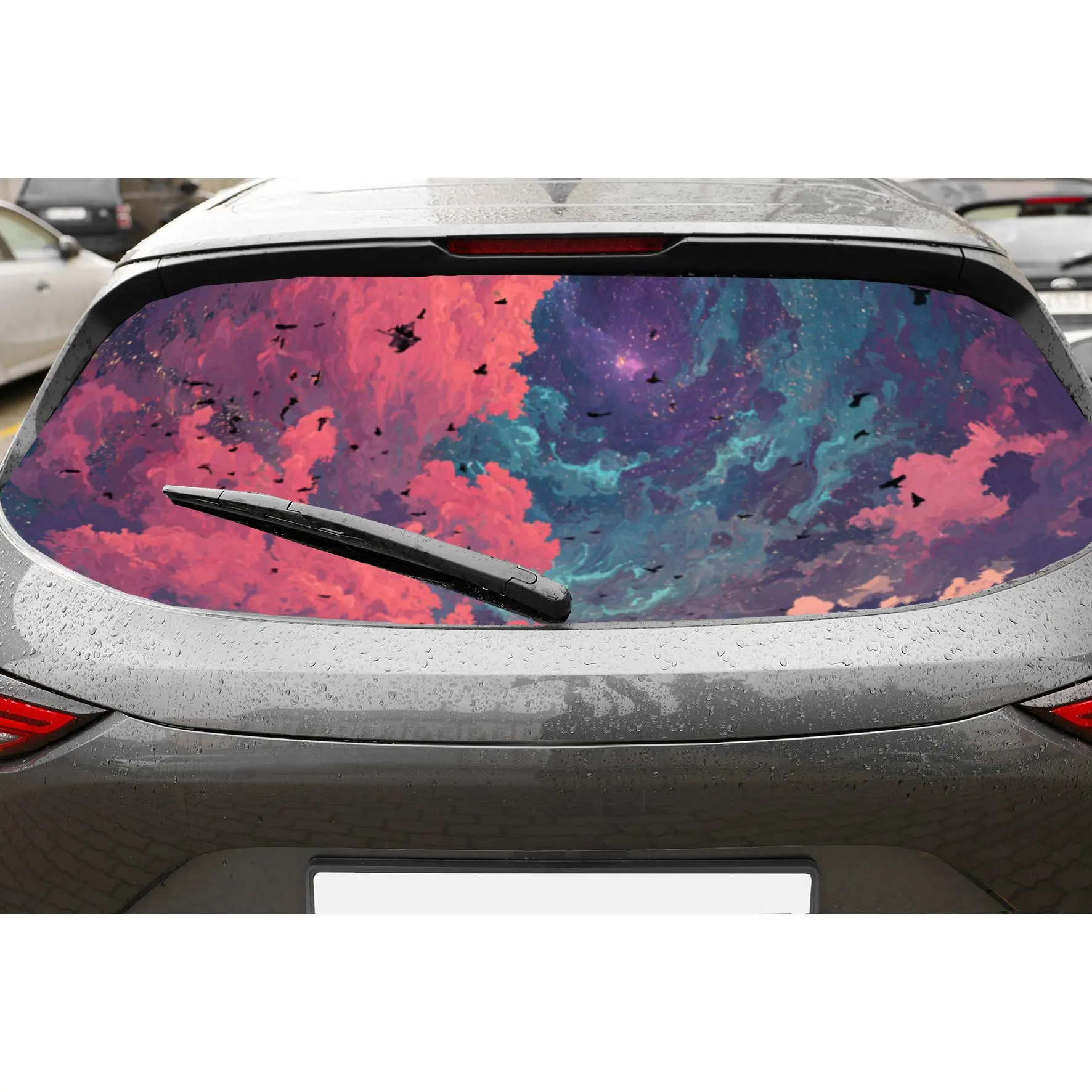 

Beautiful nebulae and flocks of birds car rear window vinyl wraps sticker,auto art sticker,self-adhesive waterproof rear window