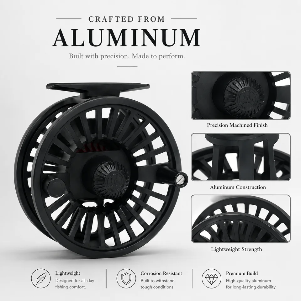 okuma airframe fly reel 7 9 Okuma Airframe AF 7/9 Fly Fishing Reel AF7/9-B-U Black Aluminum w/ Original  Box