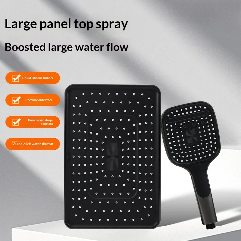 Turbo Boost Shower Head Set with Spray Gun High Pressure Handheld for Bathroom Water Heater